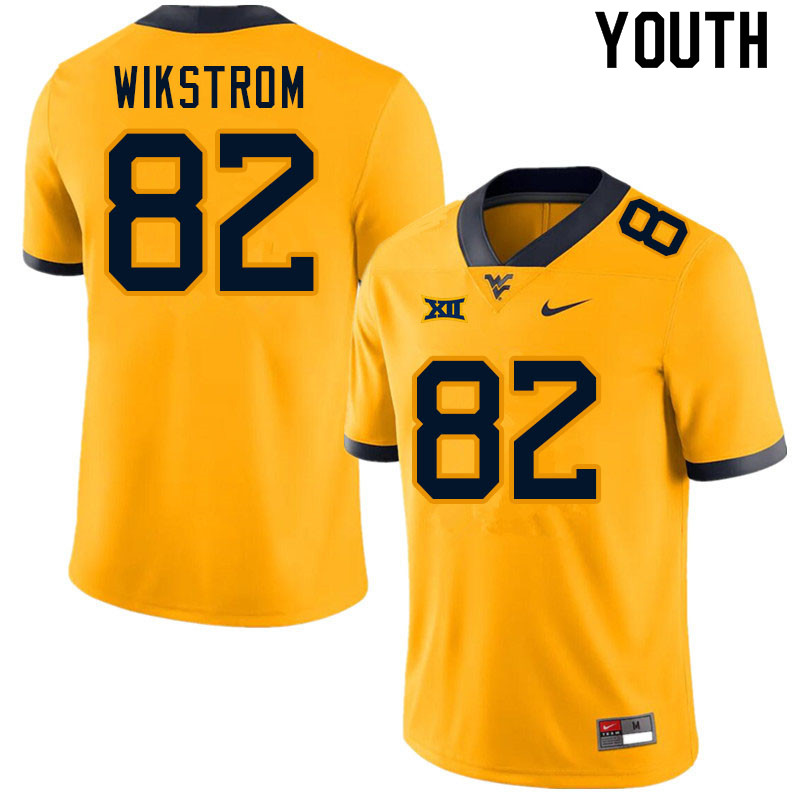 Youth #82 Victor Wikstrom West Virginia Mountaineers College Football Jerseys Sale-Gold - Click Image to Close